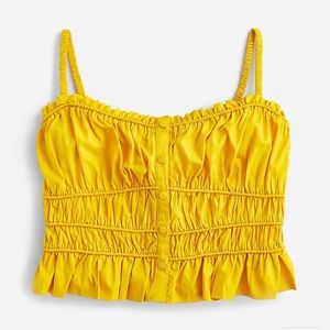 J. Crew Cinched-waist cotton poplin tank top Size S